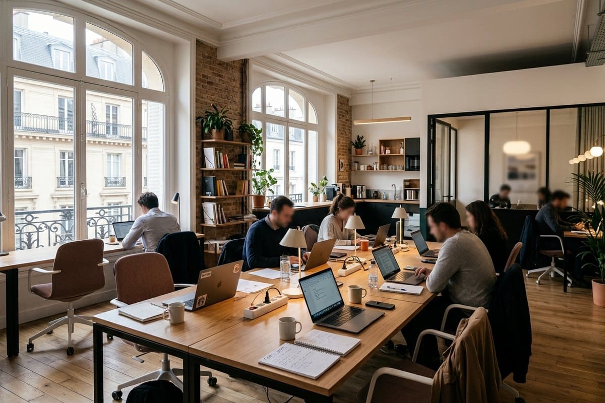 Personnes travaillant dans un bureau lumineux