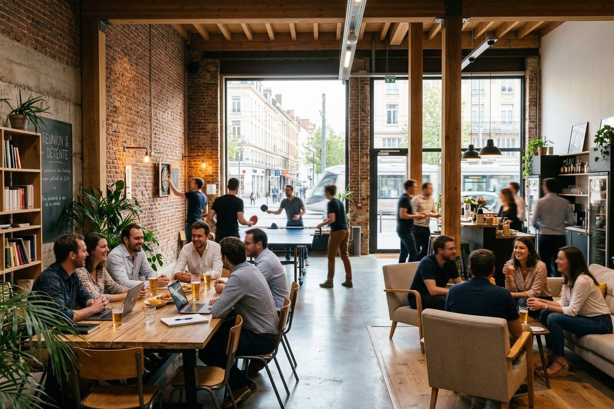 Espace de coworking moderne et animé