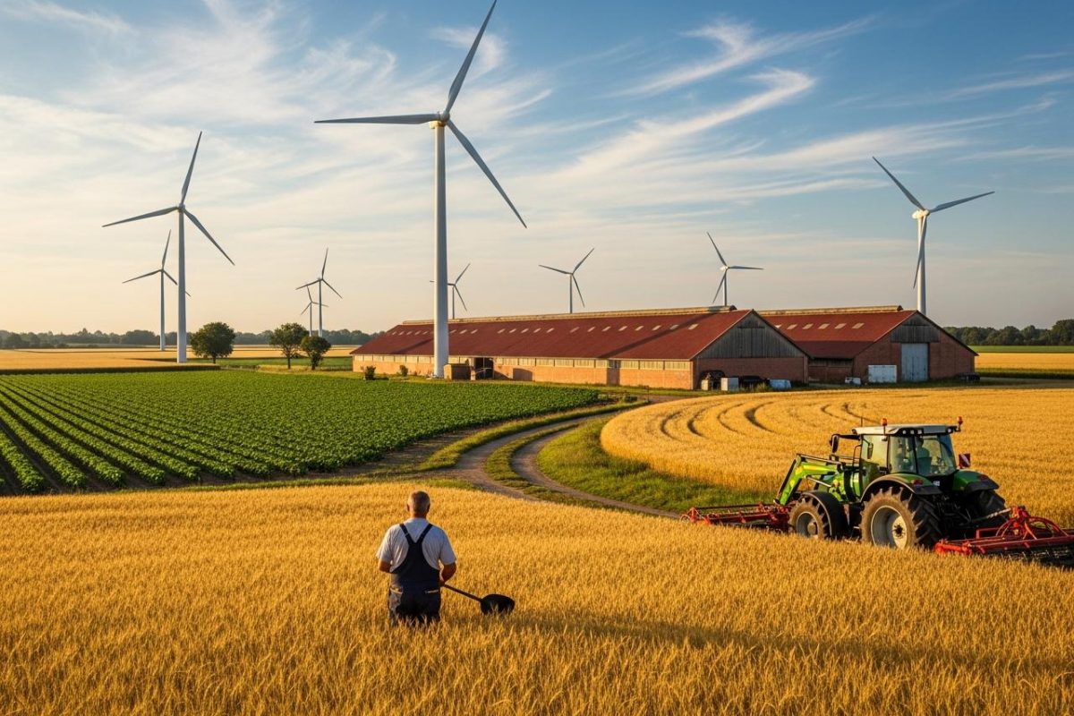 combien rapporte une éolienne à un agriculteur​