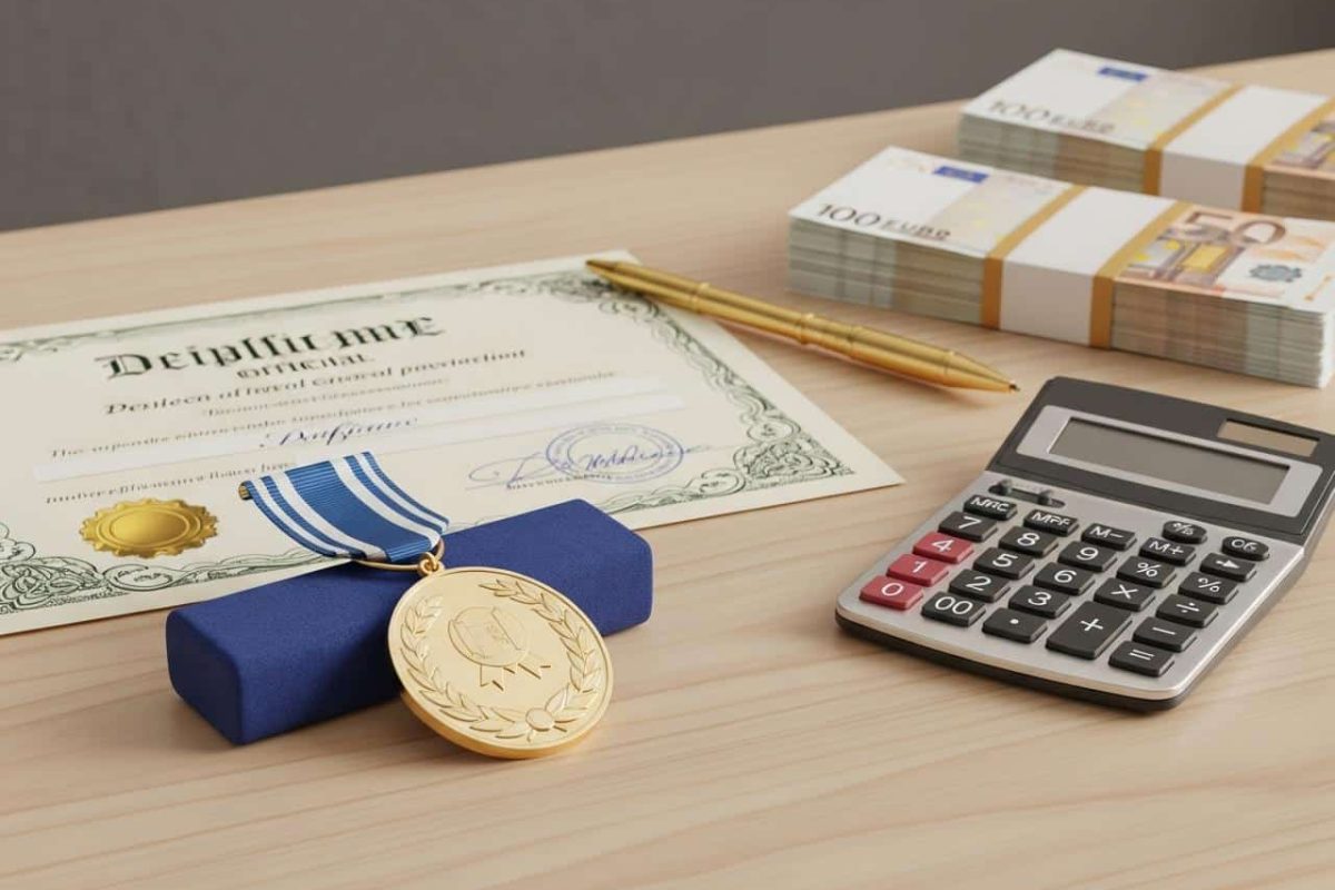 Quelle est la prime pour 20 ans de travail ?